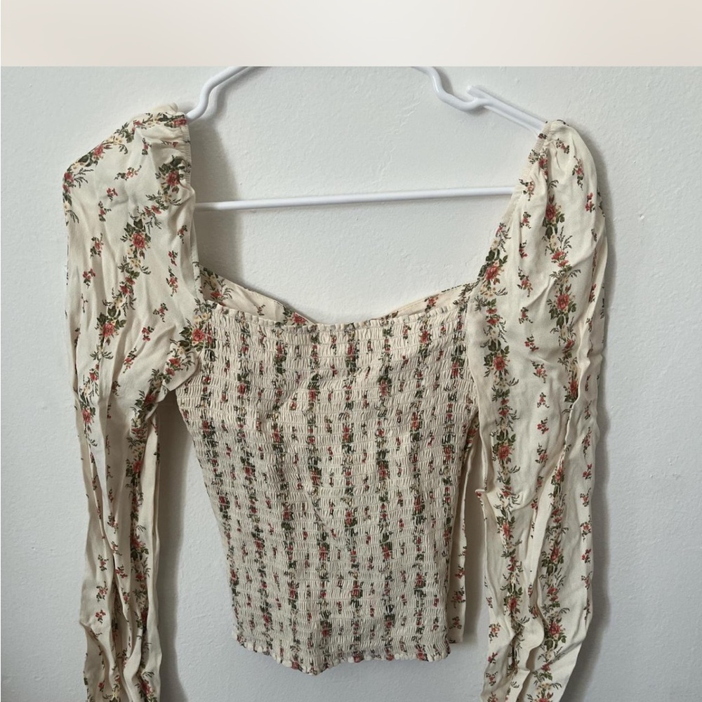 Reformation Floral Cream Blouse - Picture 2 of 3